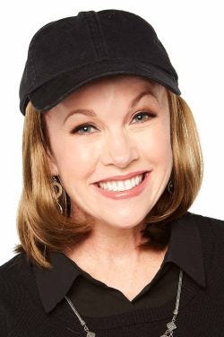 Baseball Cap with Hair | Cardani Iconic Bob Baseball Hat with Hair-27H | Strawberry-Black Hat