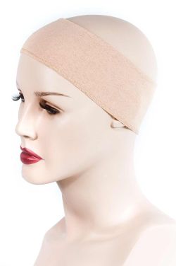 Bald woman in scarf gripper headband to wear under head scarves