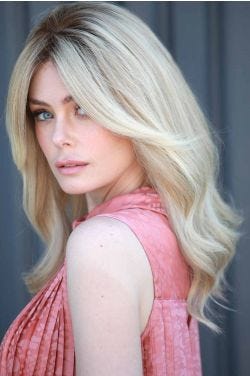 Sienna Lite Wig by Jon Renau| Human Hair, Hand Tied, Lace Front, Monofilament-22F16S8 | Venice Blonde