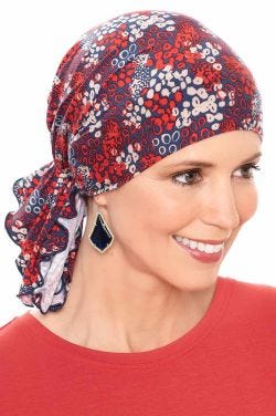 Slip On Slinky Headwrap Pre-Tied Head Scarf-Luxury Bamboo - Nairobi Blue