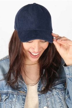Corduroy Baseball Cap| Polyester Baseball Cap for Women