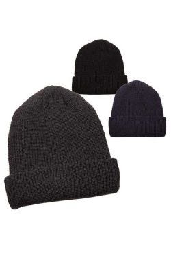 Men's classic fleece lined beanie hats for winter