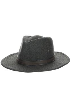 Grey wool felt men's outback hat with shapeable brim