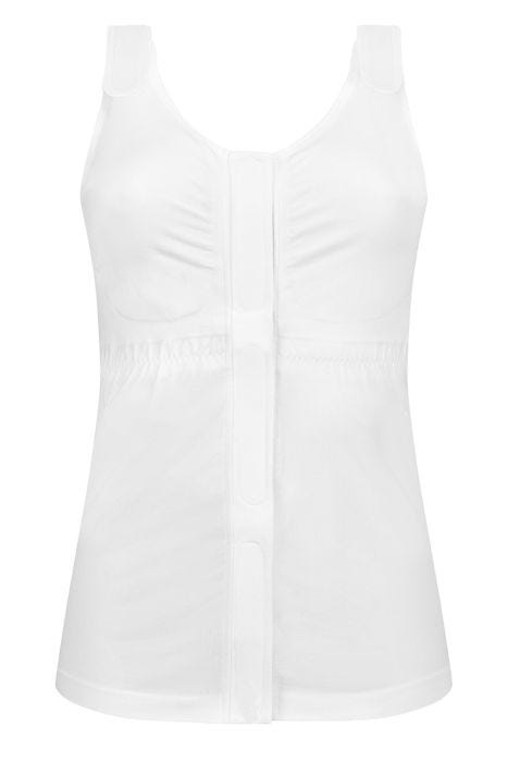 Malia Front Closure Bustier Camisole Top by Amoena | Pocketed Post-Surgery Bra with Drain Pouches