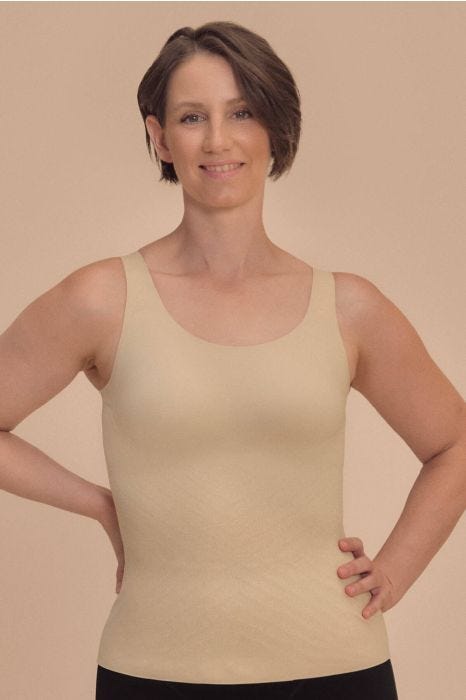 Linda Pocketed Bra Top by Amoena | Wire-Free Compression Camisole with Support