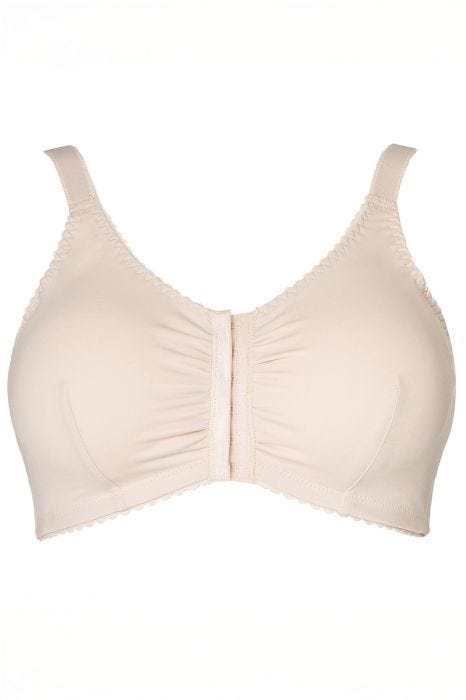 Emma #7600 by Nearly Me | Lace Mastectomy Bra with Front Closure Pockets