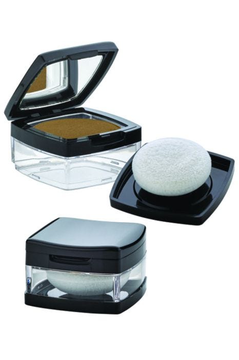 Brown touch up powder to conceal bald spots on head