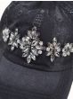 Crystal Floral Bejeweled Baseball Cap | Distressed Baseball Cap for Women
