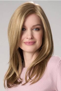 Long straight wig with soft layers and face framing