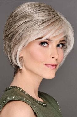 Black woman in a short evenly layered dark brown lace front bob wig