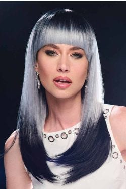 Midnight Moonlight Wig by Hairdo | Long Heat-Resistant Synthetic Bob with Blunt Bangs