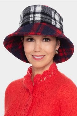 Kimberly Mixed Plaid Wool Blend Bucket Hat | Fall/Winter Bucket Hats for Women