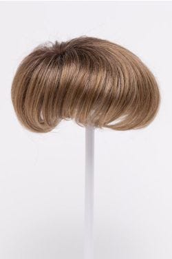 4.5" to 6" light brown straight hair topper on stand