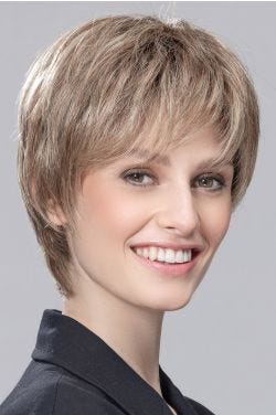 Pixie cut layered wig with wispy bangs