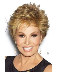 Raquel Welch in a short, textured, ginger blonde lace front wig