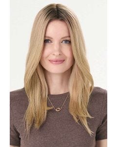 Barely There 16-18 Inch Straight Hair Topper by Envy | Lace Front, Mono, Heat Friendly