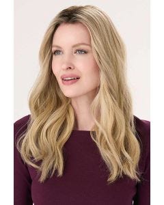 Barely There 16-18 Inch Wavy Hair Topper by Envy | Lace Front, Mono, Heat Friendly