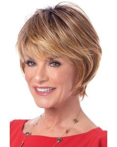 short bob wig with wispy bangs and layers