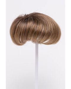 4.5" to 6" light brown straight hair topper on stand