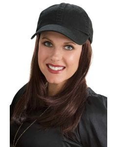Lisette Long Baseball Cap with Hair by Cardani | Hats with Hair