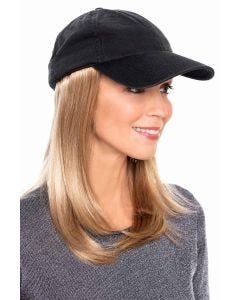 Lisette Long Baseball Cap with Hair by Cardani | Hats with Hair