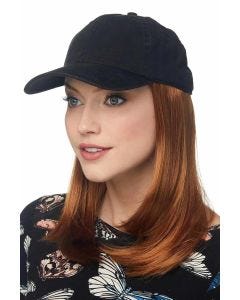 Lisette Long Baseball Cap with Hair by Cardani | Hats with Hair