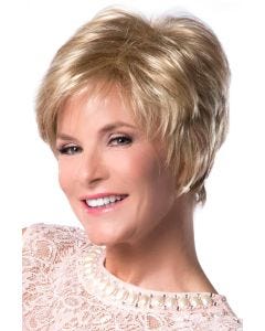 Short pixie wig with feathered layers and soft side-swept bangs