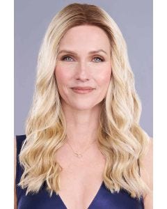 Top Trend Lace HD Wavy 18 Inch Hair Topper by Jon Renau | Heat Resistant, Lace Front, Double Monofilament 