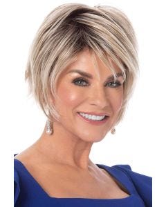 layered bob wig with wispy bangs and longer face framing pieces
