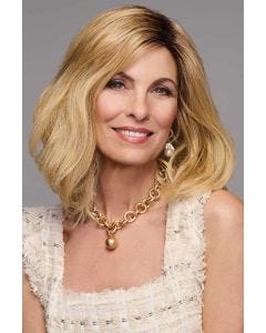 shoulder-length bob with beachy waves and a side part
