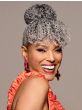 Bombshell Bun and Bang Hairpiece by Kim Kimble | Drawstring Bun, Clip In Bang