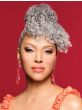 Bombshell Bun and Bang Hairpiece by Kim Kimble | Drawstring Bun, Clip In Bang