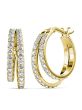 Corina Double Row 20mm Hoop Earrings by Cate & Chloe | 18K Gold Plated, Swarovski Crystals