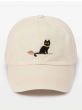 Halloween Black Cat Embroidered Baseball Cap | Cotton Baseball Cap for Women