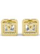 Norah Princess Cut Halo Stud Earrings by Cate & Chloe | Simulated Diamond Crystals