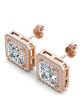 Norah Princess Cut Halo Stud Earrings by Cate & Chloe | Simulated Diamond Crystals