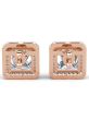 Norah Princess Cut Halo Stud Earrings by Cate & Chloe | Simulated Diamond Crystals