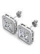 Norah Princess Cut Halo Stud Earrings by Cate & Chloe | Simulated Diamond Crystals