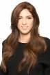 Woman in a 9" medium brown hair topper for thinning hair