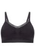 Joy Bra 9043 | Lace-Trim V-Neck Mastectomy Bra | Pocketed Wire-Free Bra with Removable Inserts