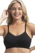 Joy Bra 9043 | Lace-Trim V-Neck Mastectomy Bra | Pocketed Wire-Free Bra with Removable Inserts