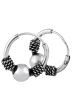 Sterling Silver Bali Hoop Earrings | Men or Women