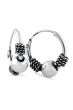 Sterling Silver Bali Hoop Earrings | Men or Women