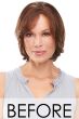 easiPart French 8 Inch Human Hair Topper by Jon Renau Wigs - French Drawn Top, Remy Human Hair Topper