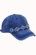 Bejeweled Bling Distressed Baseball Cap | Jeweled Baseball Cap for Women