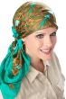 silk head scarf in butterfly print - saddle color