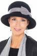 Chevron Bow Rolled Felt Bowler Hat | Winter Hats for Women
