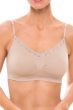 Coobie Bras #9042 | Lace Trim V-neck Bra / Removable Inserts | Everyday or Mastectomy
