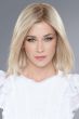 Woman in an 11" to 12" light blonde lace front hair topper for thinning hair