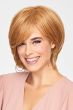 Short layered bob wig with side-swept bangs natural volume and face-framing style chic cut